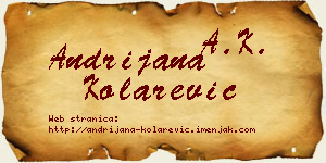 Andrijana Kolarević vizit kartica